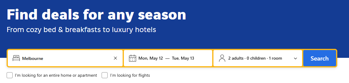 Booking.com Hotel Search