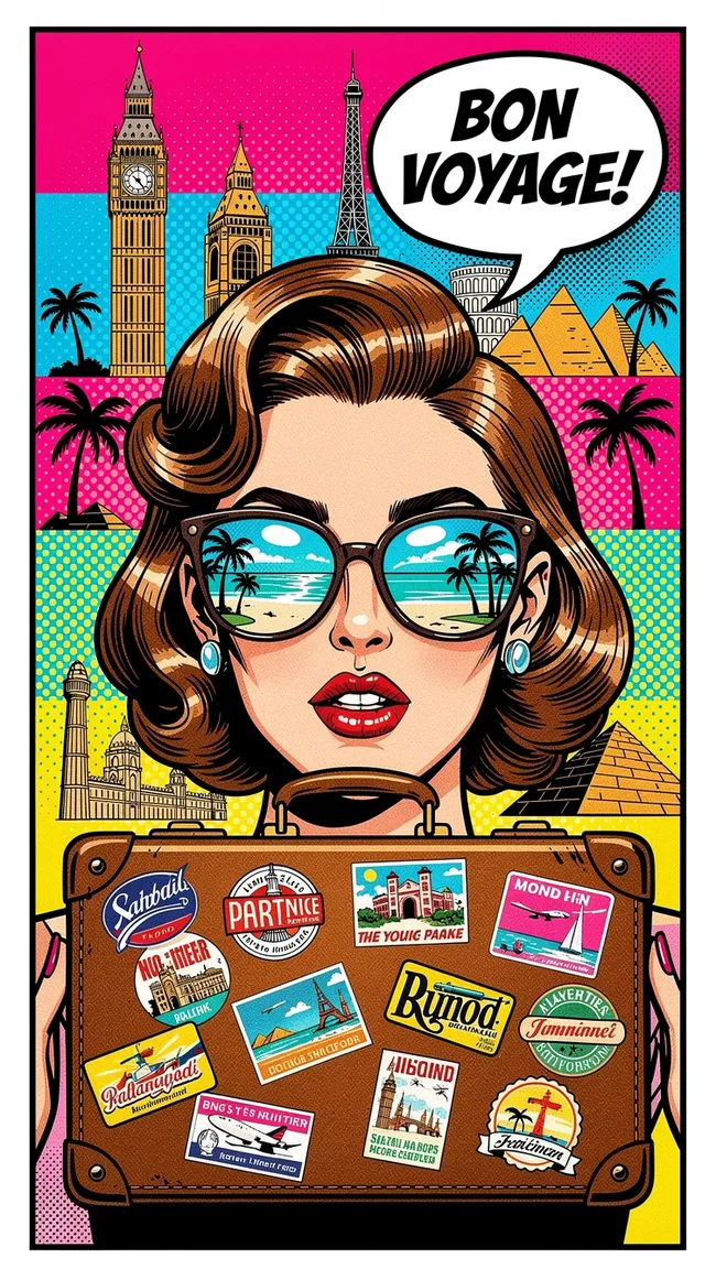 Stylized premium traveler with suitcase representing luxury business hotel booking