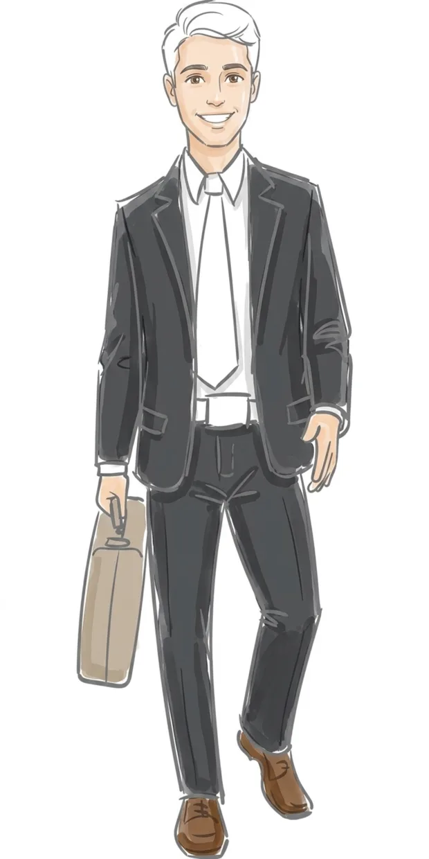 Executive business traveler walking with luggage for an international hotel stay