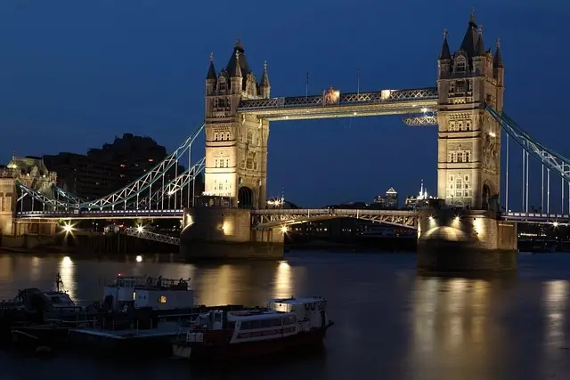 Hotels and city skyline in London