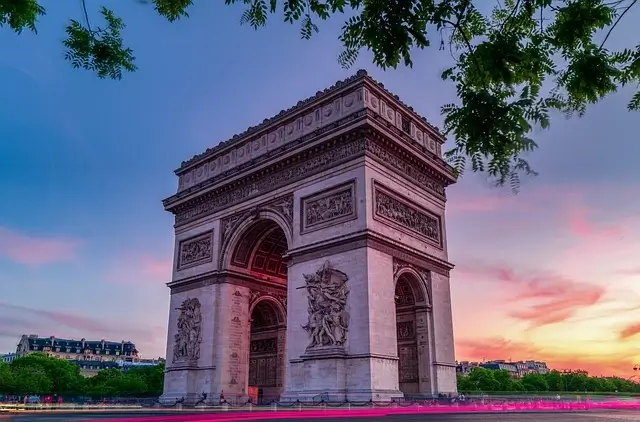 Hotels and city skyline in Paris