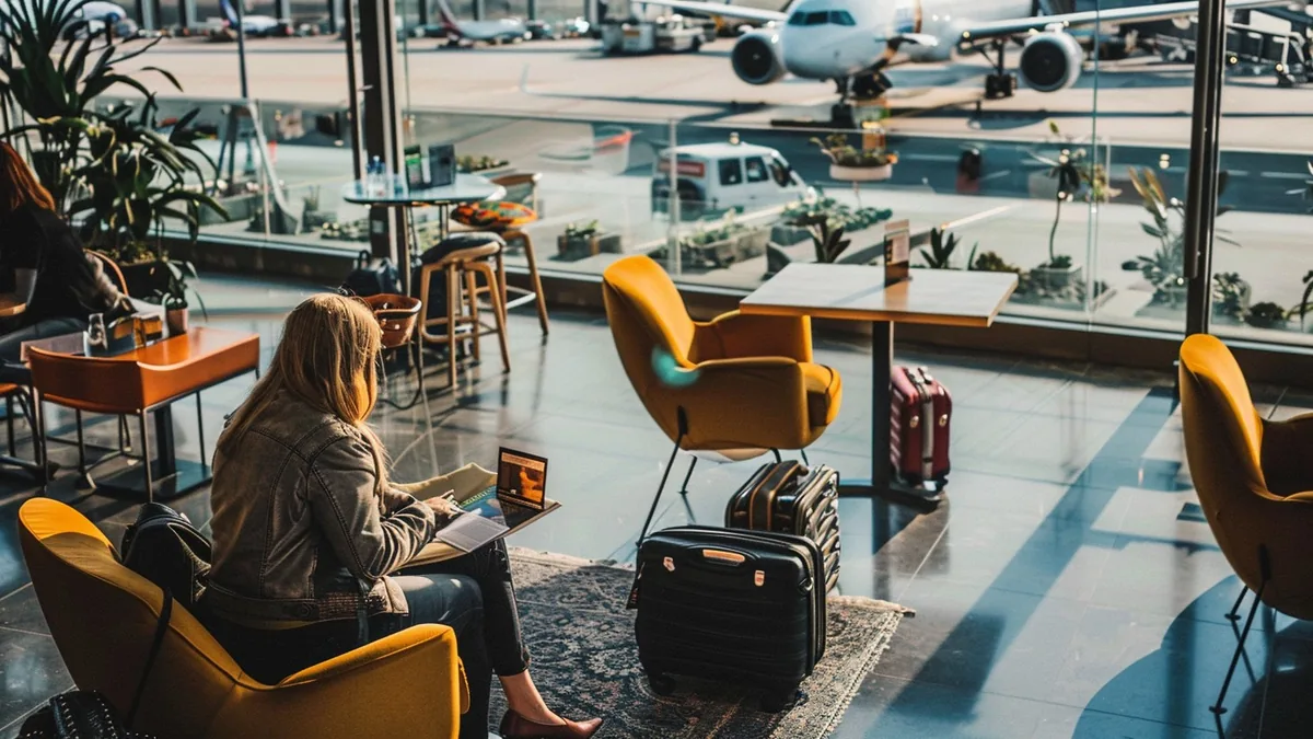 January business travel and airport hotel planning Airport lounge travel during January business trips and winter hotel stays