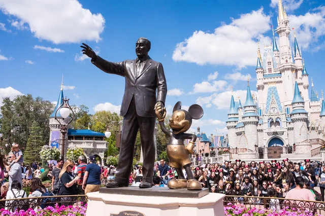 Partners statue and Cinderella Castle at Magic Kingdom, for a family theme-park hotel stay
